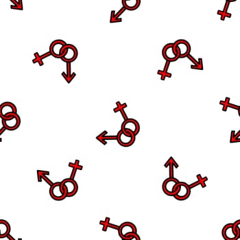seamless pattern of Female and male gender symbols. Gender symbols illustration
