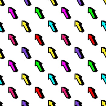 Seamless pattern with multicolored arrows on a white background illustration