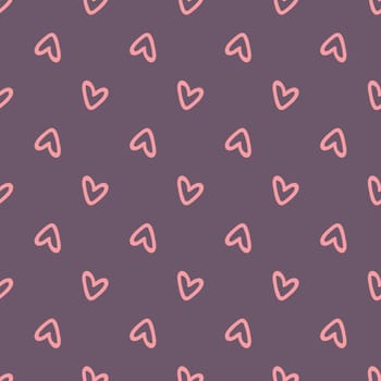 seamless pattern with cute love hearts for Valentine's Day