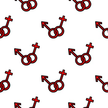 seamless pattern of Female and male gender symbols. Gender symbols illustration