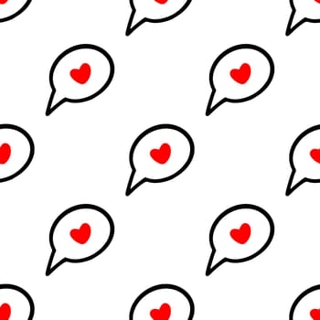 Seamless Doodle Love Cloud Pattern. High quality illustration