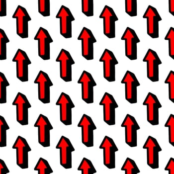 Seamless pattern with a red cursor on a white background illustration
