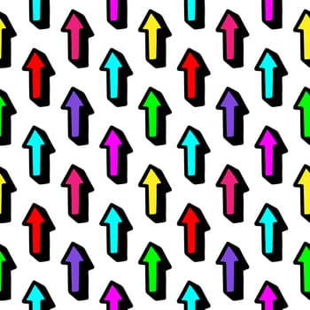 Seamless pattern with multicolored arrows on a white background illustration