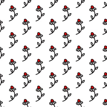 Seamless Linear Pattern With Red Roses. High quality illustration