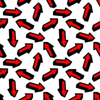 Seamless pattern with a red cursor on a white background illustration