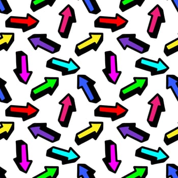 Seamless pattern with multicolored arrows on a white background illustration