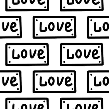 Seamless pattern with the inscription I love you in doodle style. High quality illustration