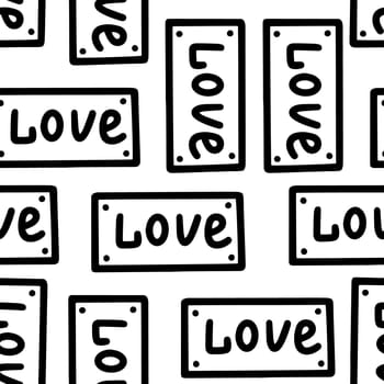Seamless pattern with the inscription I love you in doodle style. High quality illustration
