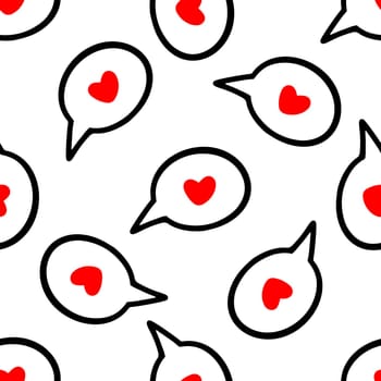 seamless pattern of thinking heart icon illustration