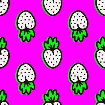 Bright seamless pattern with berries in doodle style. High quality illustration