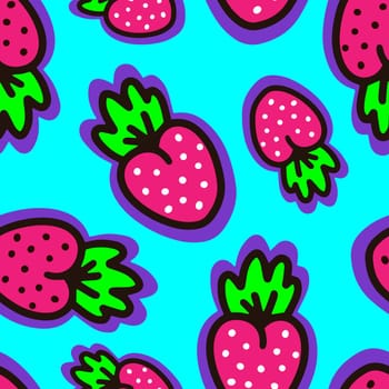 Seamless pattern with cute berries illustration