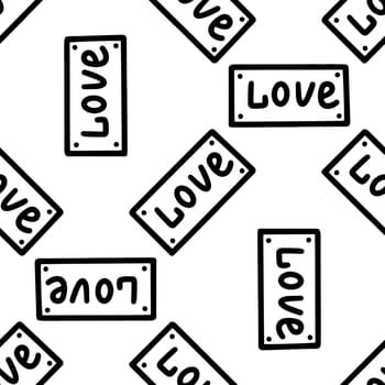 Seamless pattern with the inscription I love you in doodle style. High quality illustration
