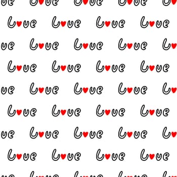 Seamless pattern with the inscription I love you in doodle style. High quality illustration