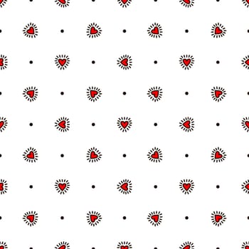 Seamless pattern with red darts in doodle style. High quality illustration