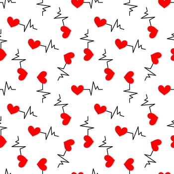 Seamless background with heartbeat symbol illustration