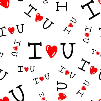 Seamless pattern for Valentine's Day with the inscription I love you. High quality illustration