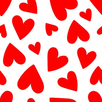 Seamless pattern of hearts on a white background illustration