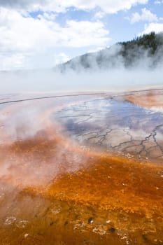 The Grand prismatic pool in Yellowstone National Park.