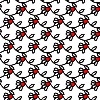 Seamless Linear Pattern With Red Roses. High quality illustration