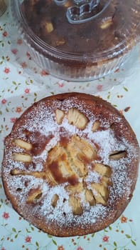 round apple pie, confectionery baking dessert treat cooking food sugar. High quality photo