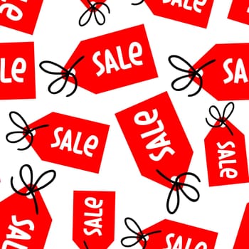 Seamless background tagged sale illustration. Balck friday concept