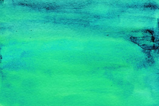 Blue watercolor background with spots, dots, blurred circles. Hand-drawn illustration
