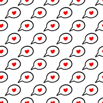 Seamless Doodle Love Cloud Pattern. High quality illustration
