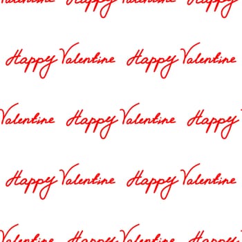 seamless background with happy valentine inscription illustration