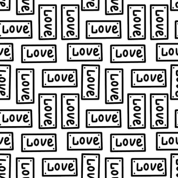 Seamless pattern with the inscription I love you in doodle style. High quality illustration