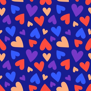 Seamless pattern of hearts on a white background illustration