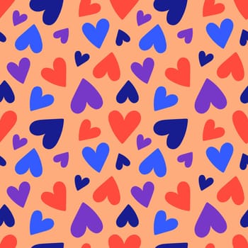 Seamless pattern of hearts on a white background illustration
