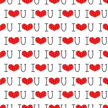 I love you seamless background illustration. Design for Valentines Day, Greeting Cards