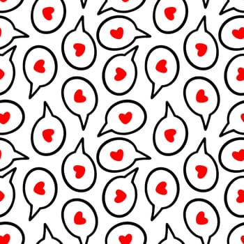 Seamless Doodle Love Cloud Pattern. High quality illustration