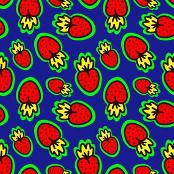 Seamless pattern with cute berries illustration