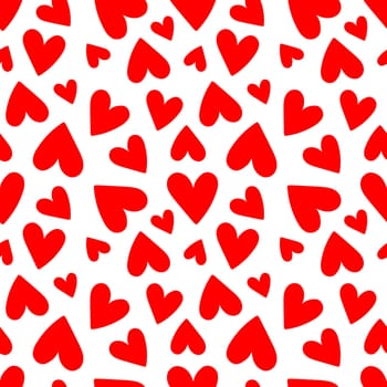Seamless pattern of hearts on a white background illustration