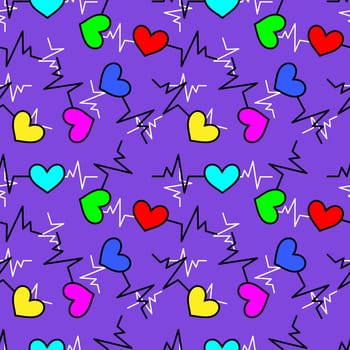 Seamless background with heartbeat symbol illustration