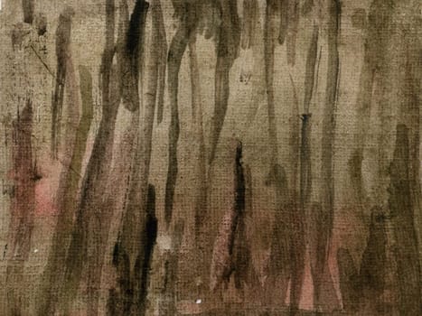 brown watercolor background with brush strokes, streaks, underlinings Hand-drawn illustration