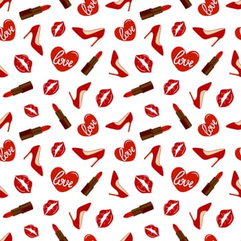 .Adult toys seamless pattern flat illustration. Valentines day design, printing