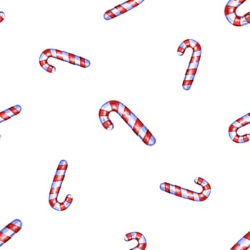 Christmas seamless pattern with cane lollipop.
