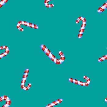 Christmas seamless pattern with cane lollipop.