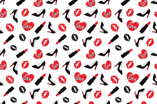 seamless background with Adult toys.Sex pattern illustration. Valentines day design illustration