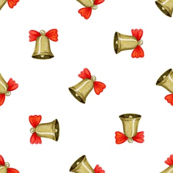 Seamless pattern with Christmas bell.