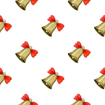 Seamless pattern with Christmas bell. Christmas pattern