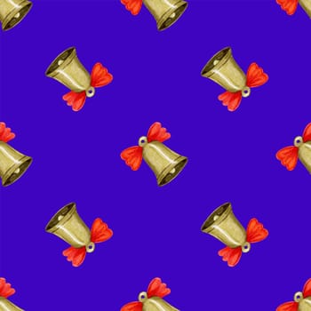 Seamless pattern with Christmas bell. Christmas pattern