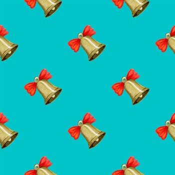 Seamless pattern with Christmas bell. Christmas pattern