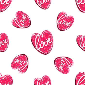 Heart - shaped cupcakes seamless pattern