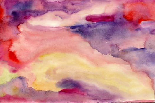 Yellow-pink purple watercolor paper background texture
