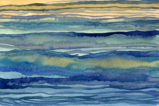 Striped blue gradient watercolor paper background texture