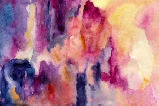 Yellow-pink purple watercolor paper background texture