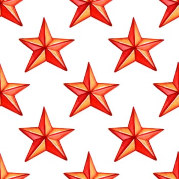 Seamless pattern with red stars. Christmas Holiday Pattern.